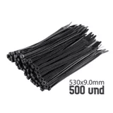 Amarre 530mm X 9.0mm Negro Set X 500 Unidades