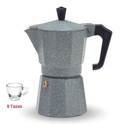 Cafetera de aluminio de 9 tazas, junta de silicona, diseño clásico,  preparar café, apta para todo tipo de cocinas, g