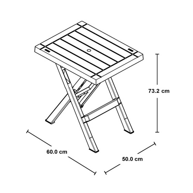 Combo mesa plegable redonda y 2 sillas plegables baru gris hielo
