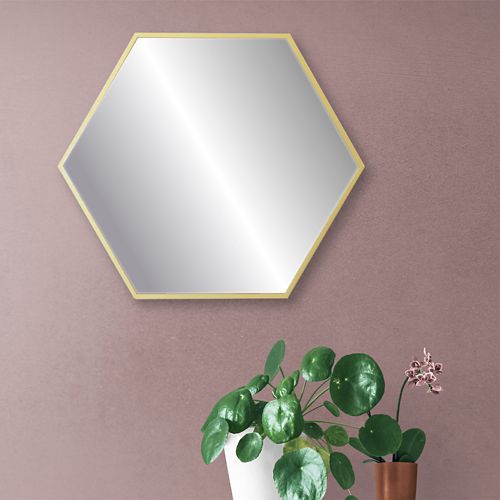 Espejo Hexagonal Dorado - De Casa