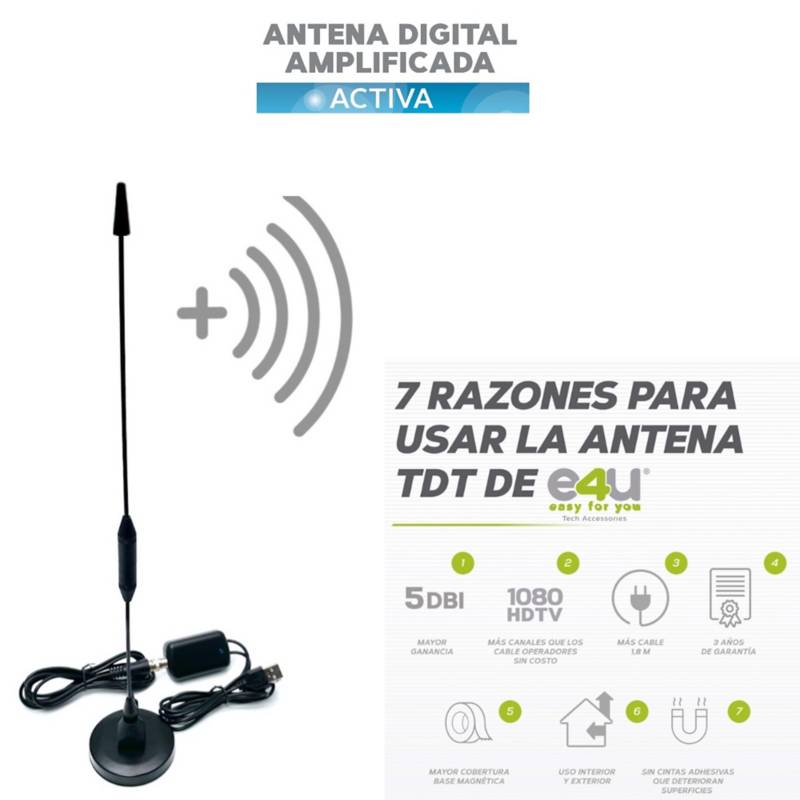 Antena TDT E4U para Television en Alta Definicion