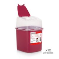 Recipiente Resid Corto punzantes 2.8 Litros Rojo Set X 12Unds