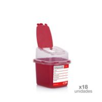 Recipiente Resid Corto punzantes 0.5 Litros Rojo Set X 18Unds