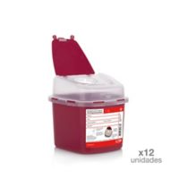 Recipiente Resid Corto punzantes 1.3 Litros Rojo Set X 12Unds