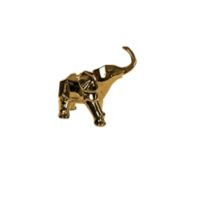 Escultura Elefante Cerámica 21x19cm Oro Vulcano