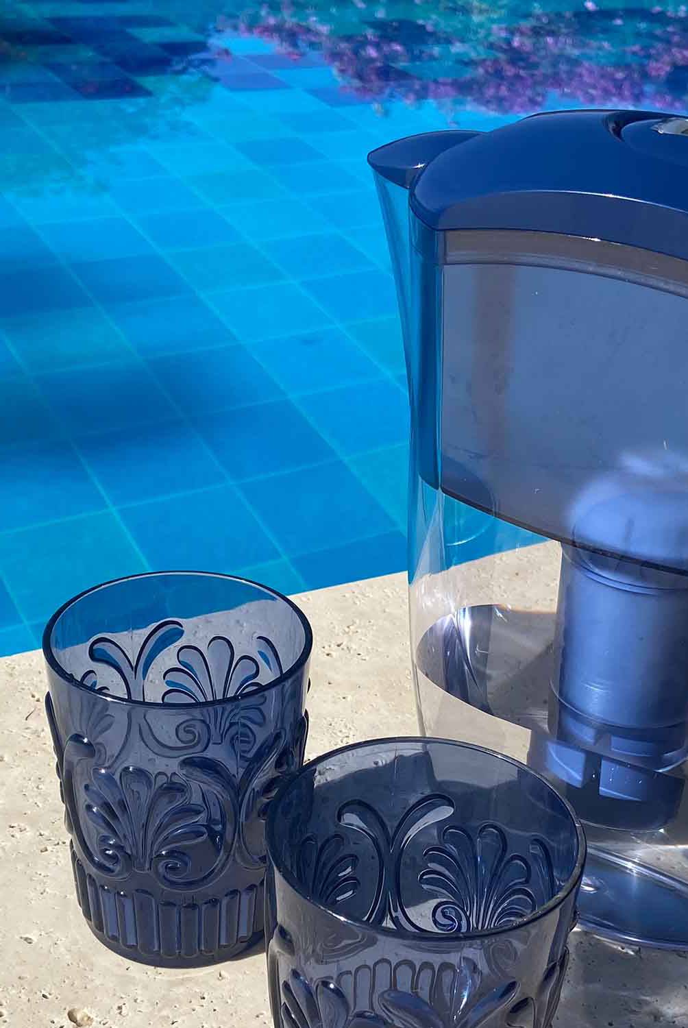 Jarra Con Filtro Purificador De Agua E Indicador De Recambio De Filtro 2.4  Litros Azul