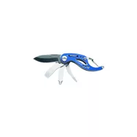 Cuchillo Multiproposito Curvo con Llavero Azul