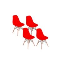 Sillas Eames Minimalista Moderna Rojo Set X 40Unds