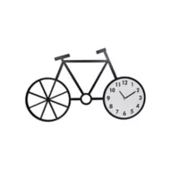 Reloj Bicicleta Madera 74x45cm Negro Amsterdam