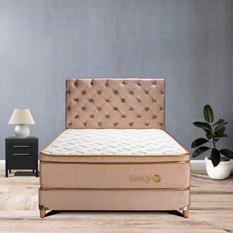 Colchón con Base Cama cama Doble Firme Ortopédico Resortado con Pillow  Rollpocket Mohnblatt Euro U 140 x 190 cm + 2 Almohadas + Cabecero Colchones  Pullman COLCHONES PULLMAN