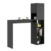 Mueble de Cocina Con Mesa Alta Color Negro 152 x 136 x 36 cm