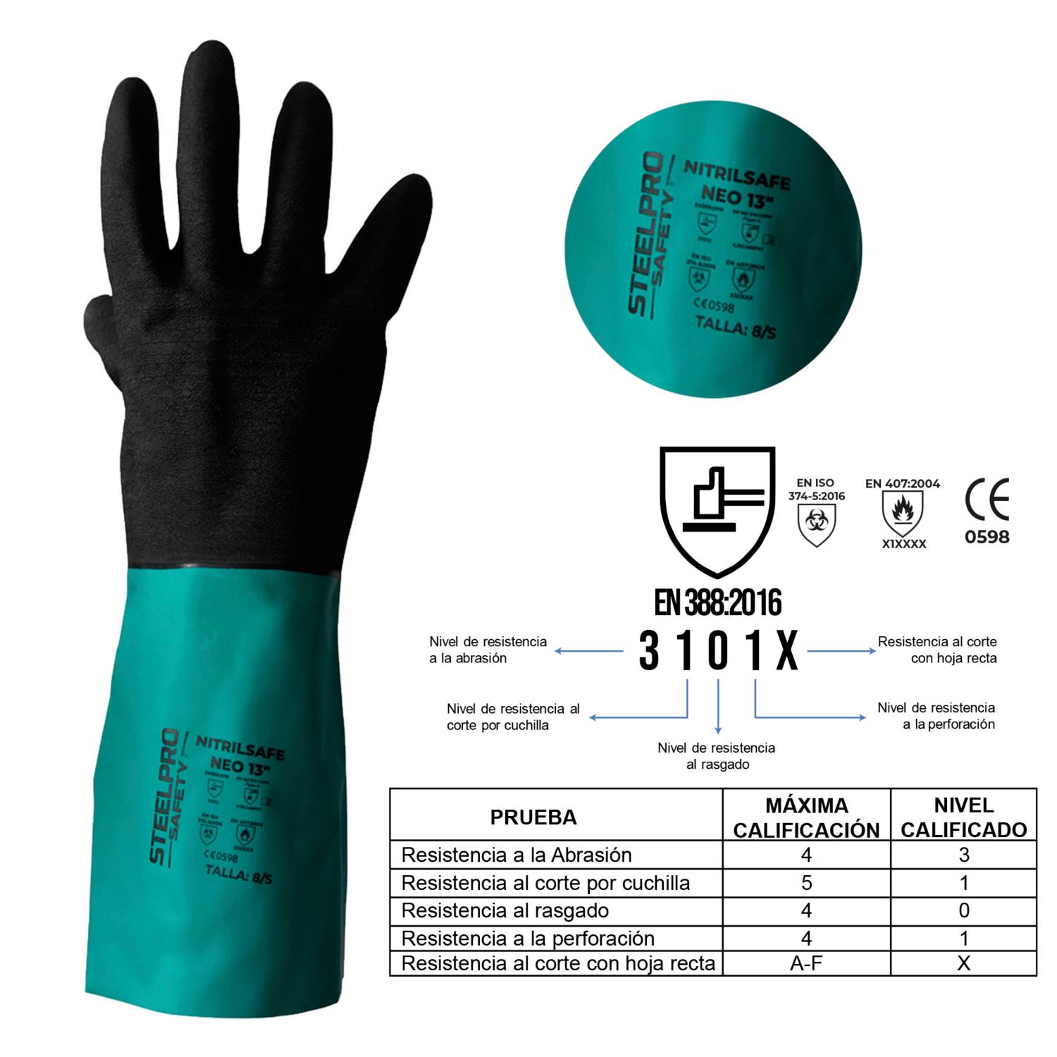 Guantes de Mecanico Cuero de Venado Talla L BOSS MFG