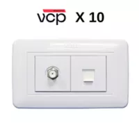 Toma Televisión + Teléfono Vcp Electric X 10 Unds Ws161-Tv+Tel