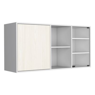  Kings Brand Furniture - Despensa alta para cocina, con gabinete  de almacenamiento para microondas, color blanco : Hogar y Cocina