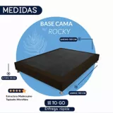 Base Cama Rocky Sencilla 100X190 Tapizado Microfibra Chocolate