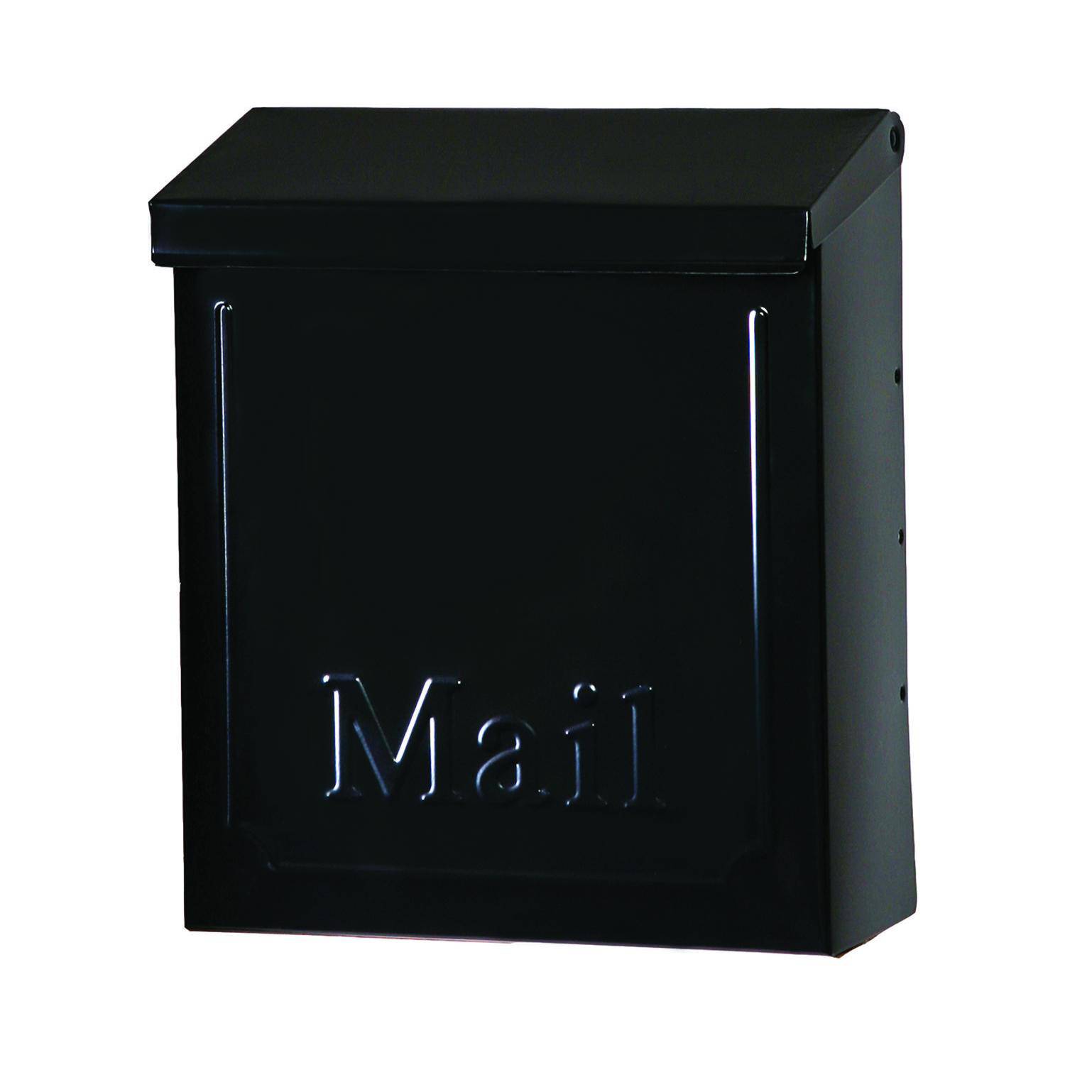 Soporte de pared para buzón negro para paquetes pequeños, caja de letras  modernas de mediados de siglo con bloqueo de botón, buzones para interiores  y