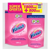 Desmanchador Vanish Liquido Rosa 1800Ml + 800Ml