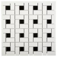 Mosaico Spirale Biancocj/Xnero 30x30 Mate Cj/X 22 Und