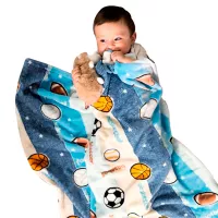 Cobertor Baby Ligero Carriola Pelotas 1.00 x 0.74