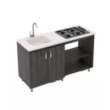 Kit Cocina 150 Bco-mueble Inferior Vive Carbono