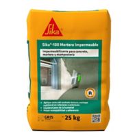 Sika-100 Mortero Impermeable 25kg Recubrimiento para Impermeabilizar Superficies En Concreto y Mampostería. Color Gris