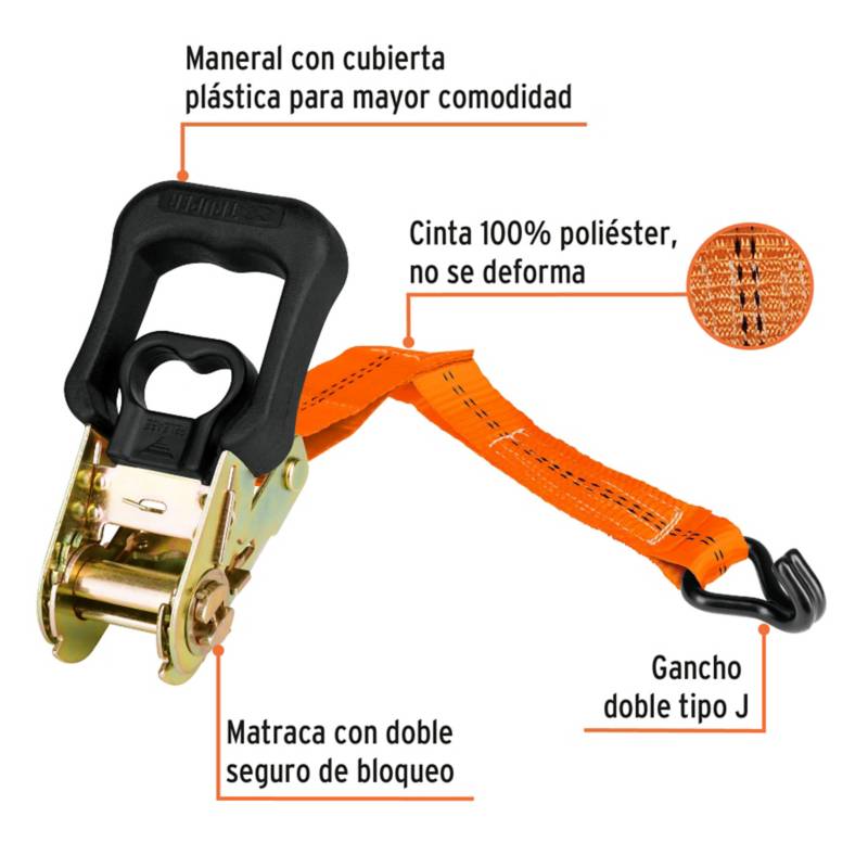 TRUPER JUEGO 4 ESLINGAS CARRACA 5Mx32mmx1000Kgs(2)