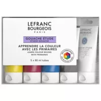 Estuche Tempera Gouache Lefranc Student 80ml X5 Colores