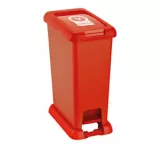 Caneca Plástica 20L Rojo Riesgo Biológico Con Pedal