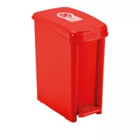 Caneca Plástica 10L Rojo Riesgo Biológico Con Pedal