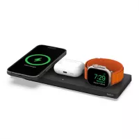 Belkin Base de Carga Pad Inalámbrica 3 en 1 Magsafe Pro Carga Rápida Apple Watch 7/8/Ultra Negro