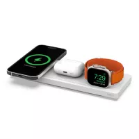 Belkin Base de Carga Pad Inalámbrica 3 en 1 Magsafe Pro Carga Rápida Apple Watch 7/8/Ultra Blanco