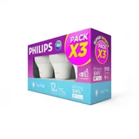 Philips Pack x3 Bombillo Led Bulbo 12W Luz Fria