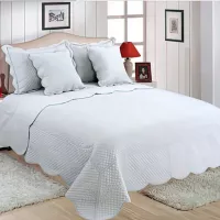 My Home Store Colcha Quilt Bord Light White Queen