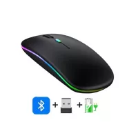 Perduoutlet Mouse Ratón Recargable Inalámbrico y Bluetooth Led Gaming
