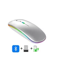 Perduoutlet Mouse Ratón Recargable Inalámbrico y Bluetooth Led Gaming