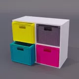 Organizador de Juguetes 4 Cubos con Cuatro Contenedores de Colores Linea Montessori
