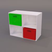Organizador de Juguetes 4 Cubos con dos Contenedores de Colores Linea Montessori