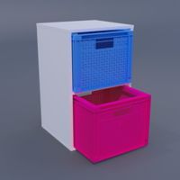 Organizador de Juguetes 2 Cubos Vertical con dos Contenedores de Colores Linea Montessori