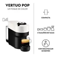 Nespresso Cafetera de Cápsula Vertuo Pop Blanco GCV2-TW-WH-NE