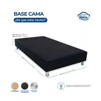 Base Cama Dream Night Negra Tamaño Sencillo 100x190x30cm