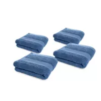Kit X4 Toallas de Mano Hotelera 100% Algodón para Entrenamiento Azul