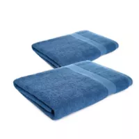 Kit X2 Toallas de Baño de Cuerpo 100% Algodón 70x140 cm Azul