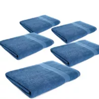 Kit X4 Toallas de Baño de Cuerpo 100% Algodón 70x140 cm Azul