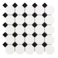 Mosaico Octogon White Matt 29.5x29.5 cm color blanco