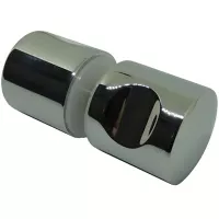 Boton Doble Aluminio Brillante para Division Baño