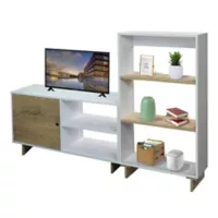 Dko Design Sas Combo Biblioteca + Mesa para TV Flow (110x60x30) (60x110x30) Blanca - Duna
