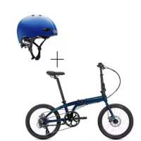 Tern Bicicleta Plegable Tern B8 Azul Básica + Casco Street Ocean