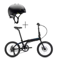 Tern Bicicleta Plegable Tern B8 Negra Básica + Casco Street Onyx Solid