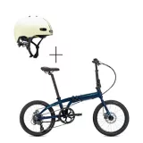 Bicicleta Plegable Tern B8 Azul Básica + Casco Street Leather Bound Stripe