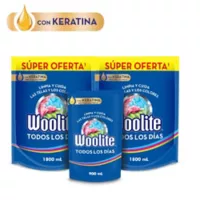 Detergente Liquido Ropa Woolite Krt 1800 Ml X2 + 900 Ml